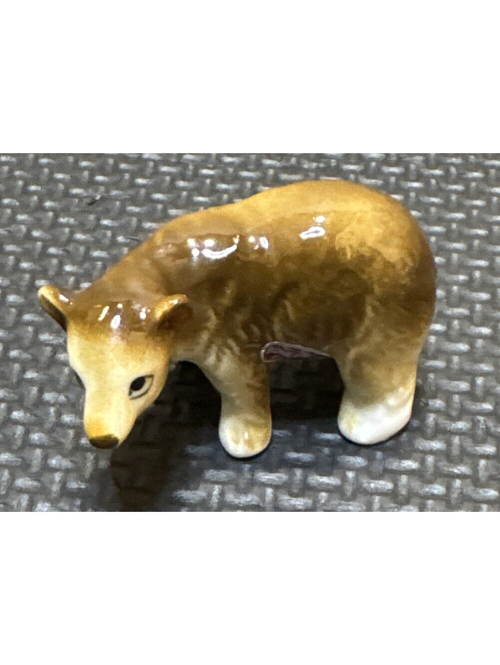 Vintage China Bear 2”L Figurine Japan | Brown And White